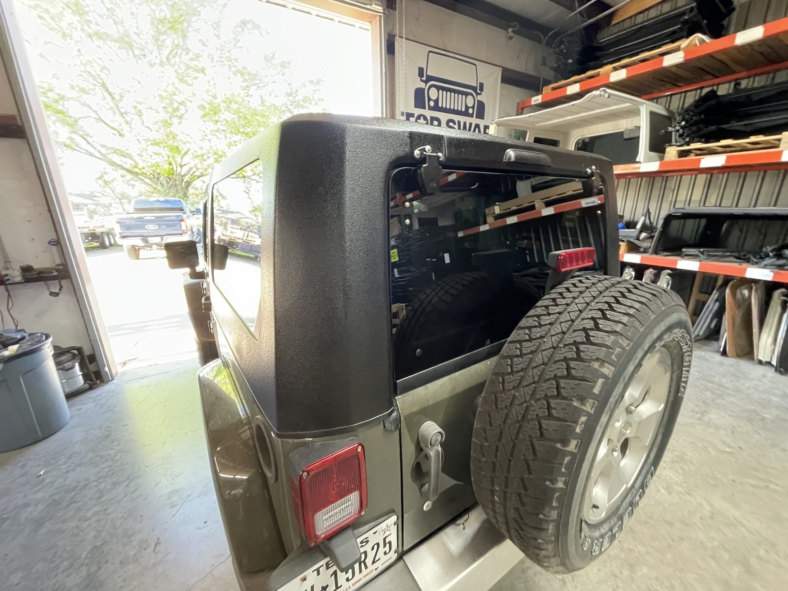 TST Hardtops fiberglass hard top installed on a Jeep Wrangler Unlimited