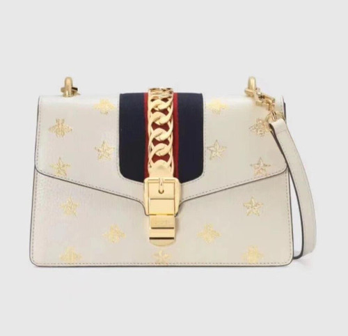 GUCCI Sylvie Bee Star small Leather Shoulder Bag 1031803