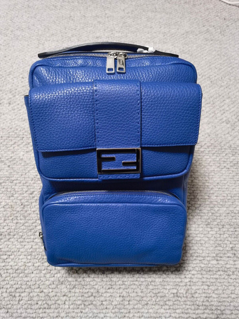FENDI UnisexBlue Leather  Backpacks  1032505