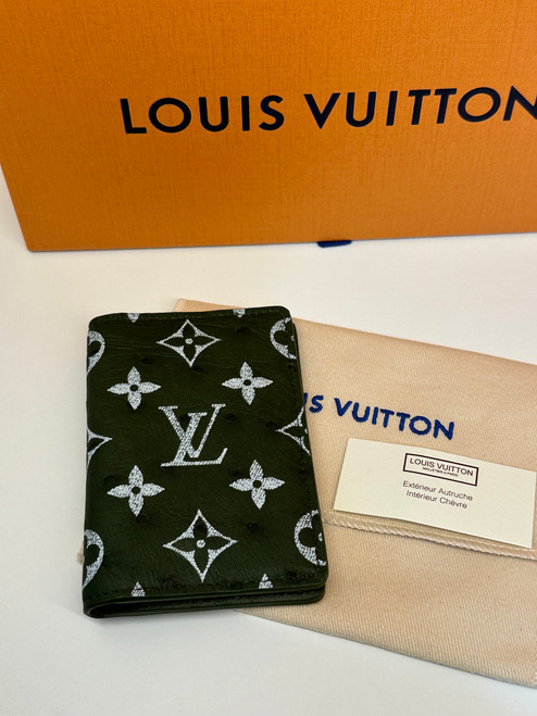 Louis Vuitton Pocket Organizer P9 Ostrich Kaki Green Pharrel Williams N85959