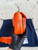 PRADA Pocket Leather Orange Shoulder Bag 1031702