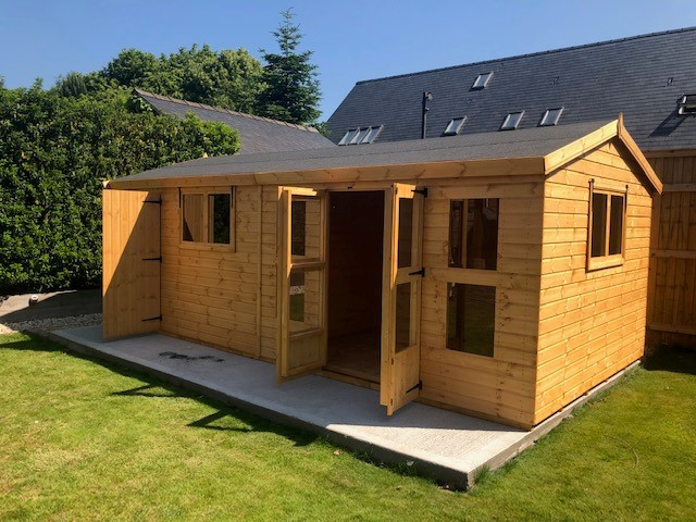 20x10 apex shed/summerhouse Combination without partition double