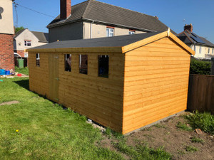 20x10 apex garage/shed (no floor bolted on to Concrete base) 7ft double doors,single door 4 windows (shed)