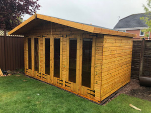 14x8 2ft roof overhang x3 long window doors