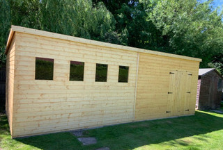 24x10  pent garden shed/Storage double doors 4 windows 