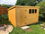 12x10 pent single door 3 windows 13mm t&g cladding including roof, 3x2 framework 1” thick floor planking sitting in 3x2 floor bearers