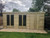 20x10 19mm Tanalised pent partition at 14ft x2 long window double doors & single door