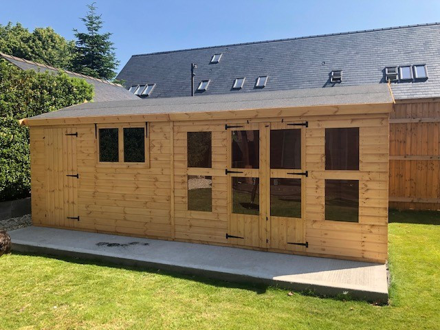 20x10 apex shed/summerhouse Combination without partition  double doors single door x2 opening windows