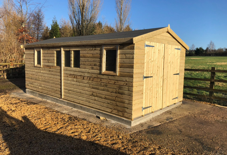 20x10 apex double doors x2 single opening windows x3 single windows 