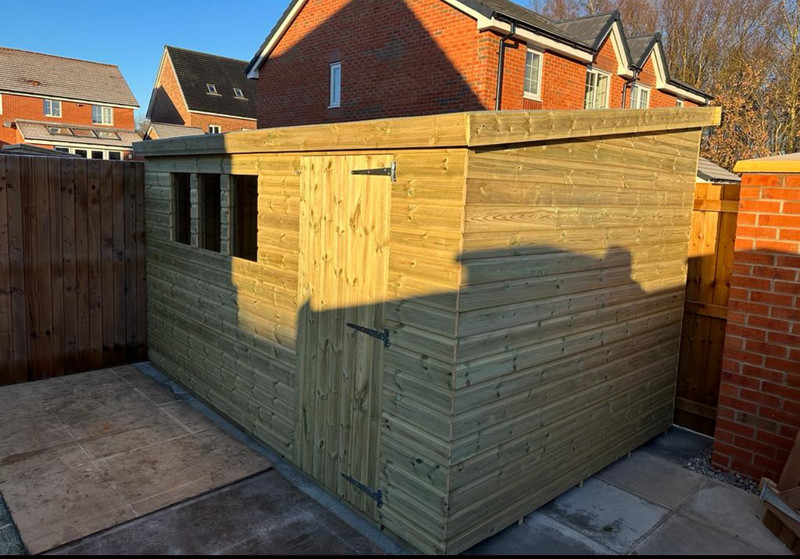 12x8 reverse pent 19mm t&g pressure treated tanalised cladding