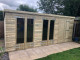 20x10 19mm Tanalised pent partition at 14ft x2 long window double doors & single door