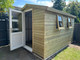 12x8 apex single upvc door x2 single opening window & EPDM rubber roof and breathable membrane 19mm tanalised cladding 
