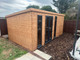 18 x 10 Pent garden room summerhouse-shed-store partition combination  upvc double door x2 long upvc top openers windows EPDM rubber roof 19mm tanalised cladding