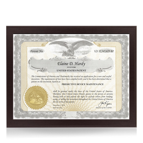 Expressions Black Frame Patent Certificate
