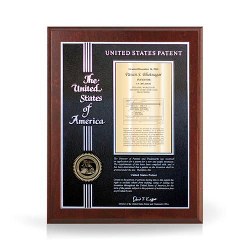 Accolade Precision Etched Gold and Mahogany Plaque