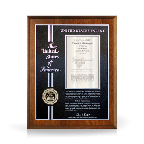 Accolade Precision Etched Silver and Solid Walnut Plaque