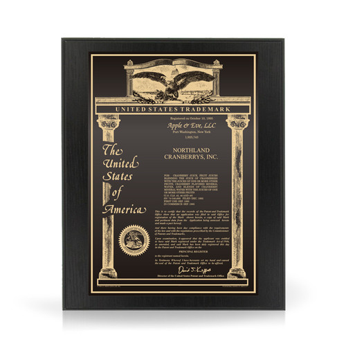 Legacy Emblem Gold and Black Finish Trademark Plaque