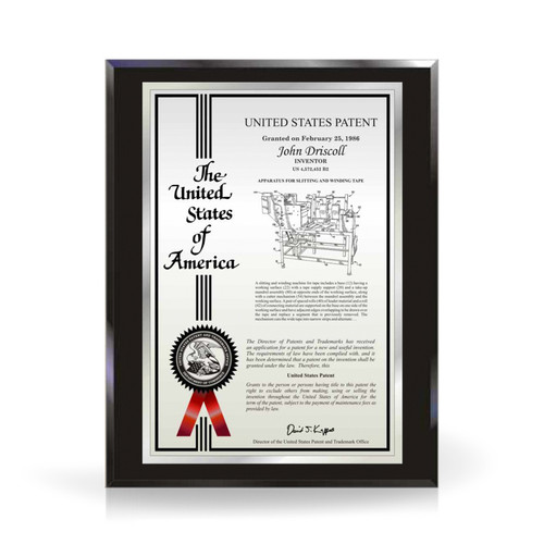 Red Accolade Silver and Black Acrylic Patent Plaque