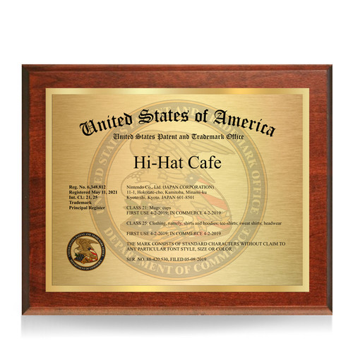 Creo Emblem Gold and Cherry Patent Plaque