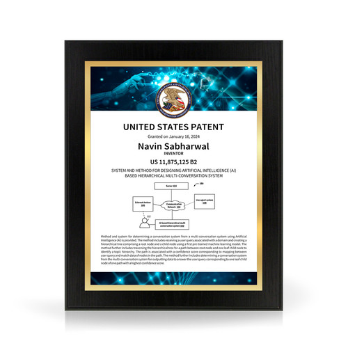 Astra AI Patent Plaque with Black Finish