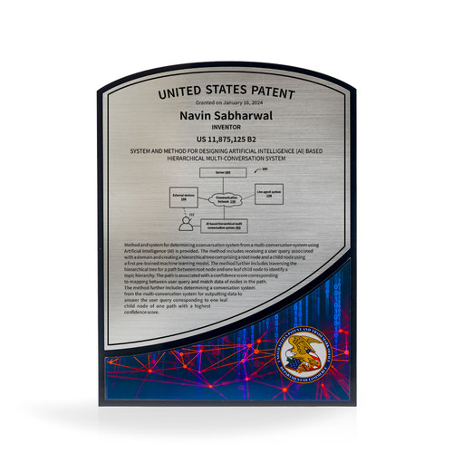 Echo Arched Dimensional Acrylic Patent Plaque - Front