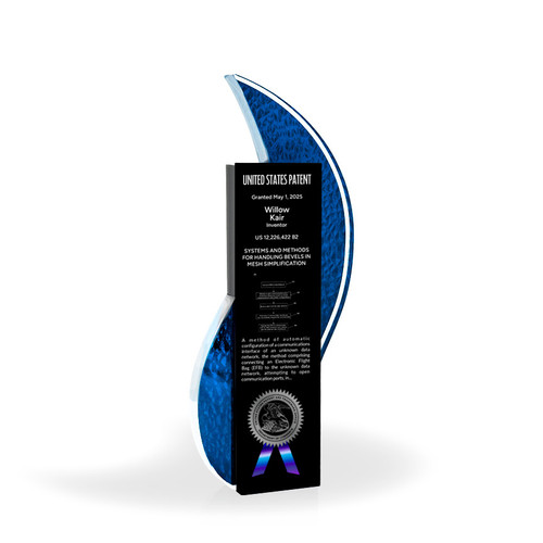 Hestia Acrylic Patent Award Blue