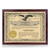 Memento Gold and Walnut Finish Patent Plaque
