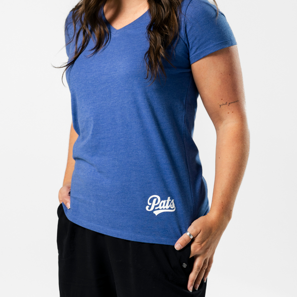 Pats W V-Neck Tee Blue