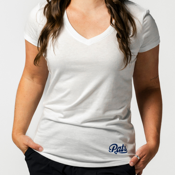 Pats W V-Neck Tee White