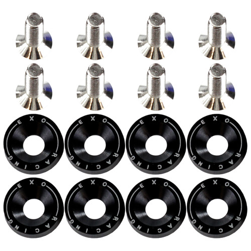 Black Exoracing M6 dress up washers and stainless bolts