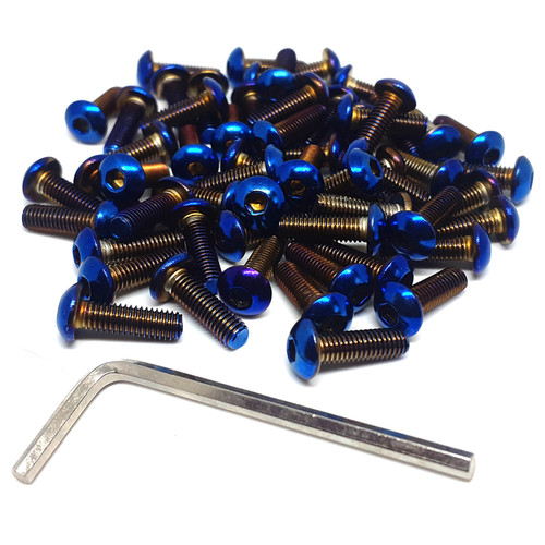 Exoracing M5x20 steering wheel bolts domed style close up