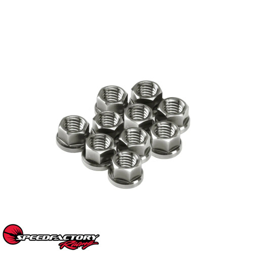 10 x Speedfactory Titanium 6 Point Nuts M8x1.25