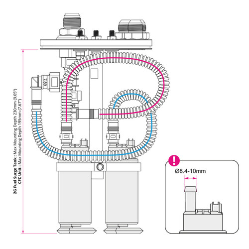 Nuke Performance SAE ID10 Dual Fuel Pump Mounting Kit