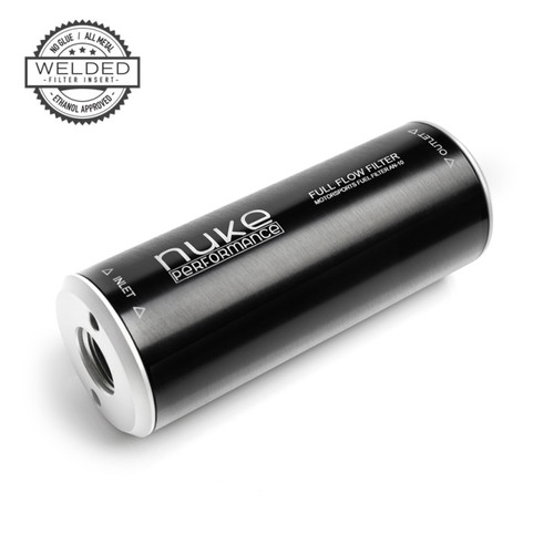 Nuke Performance Slim Series Fuel Filter - 10 Micron Stainless Steel Element ORB10