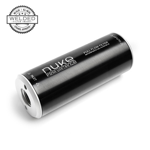 Nuke Performance Slim Series Fuel Filter - 100 Micron Stainless Steel Element ORB10
