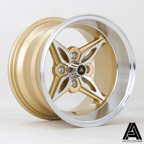 Autostar Kanji Alloy Wheel 14x9 4x100 ET-13 Gold Polished Face