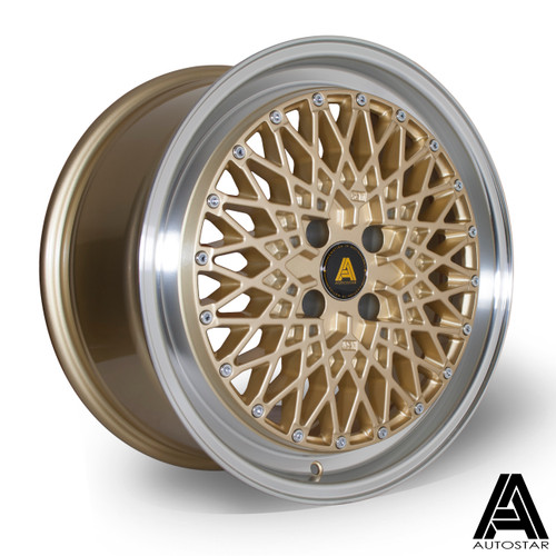 Autostar Minus Alloy Wheel 17x8 4x100 ET30 Gold Polished Lip