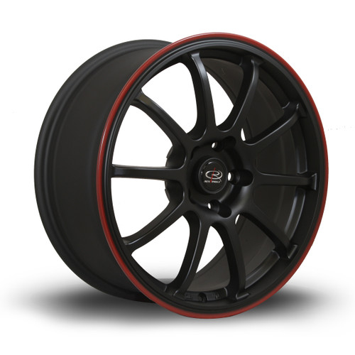 Rota Force Alloy Wheel 17x8 5x114 ET35 Flat Black Red Lip