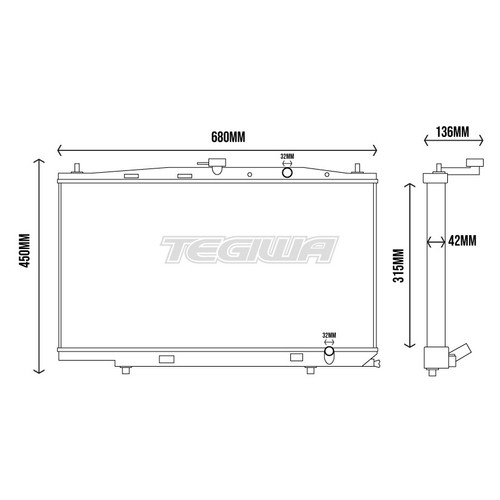 Tegiwa Aluminium Radiator For Honda Civic Crx Ef Vtec 88-91