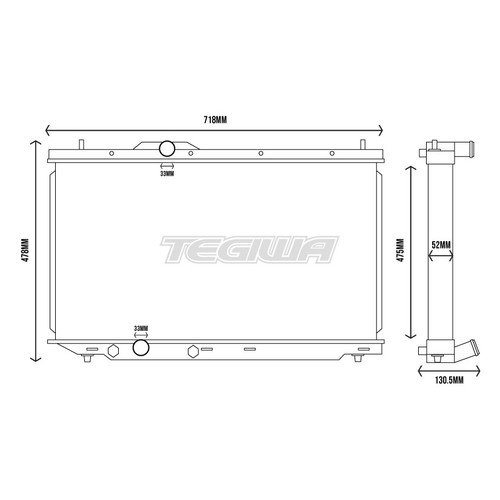 Tegiwa Aluminium Radiator For Honda Civic Fk2 Type R