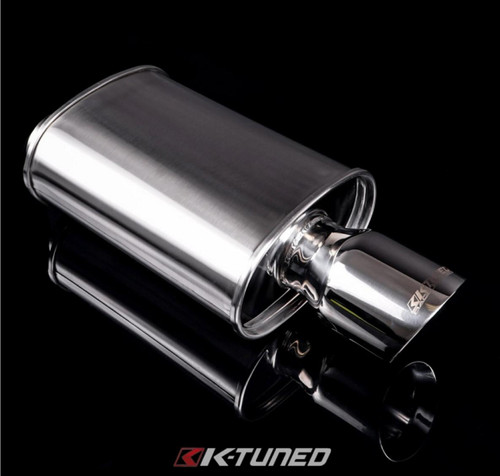 K-Tuned K-Tuned 2.5 Universal Muffler - Brushed Finish - Short/Offset 19