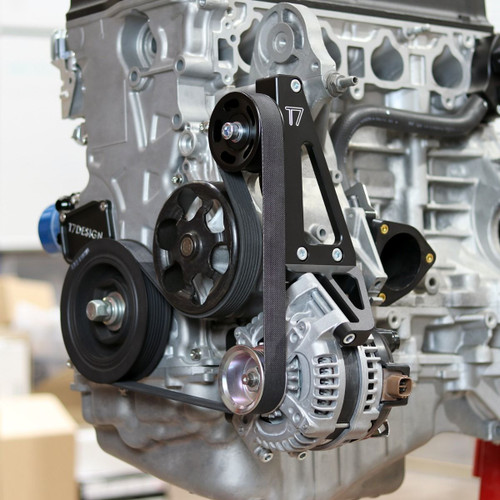 Black Alternator Relocation Kit A/C P/S Delete K20 K24