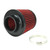 Red Exoracing cone air filter showing its neck opening, with a separate worm-drive clamp