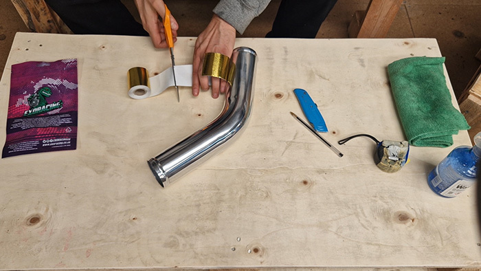 cut the heat reflective tape to length
