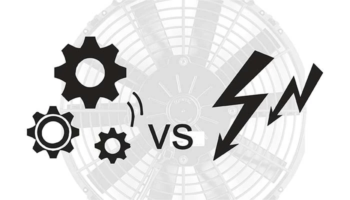 Electric vs. mechanical radiator fans