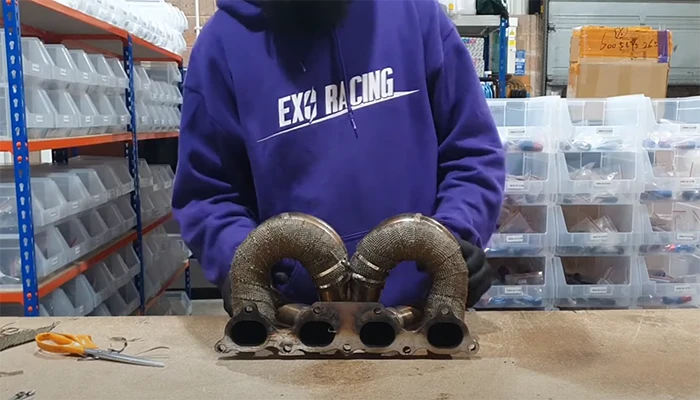 start cable tying around the manifold