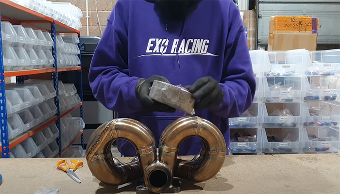 remove the exhaust wrap from the packaging