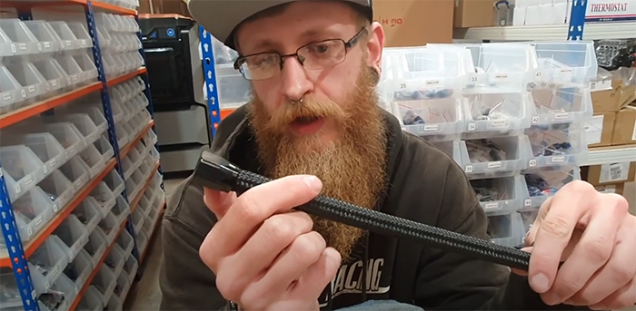 Rubber braided AN hose fully seated inside the AN fitting socket
