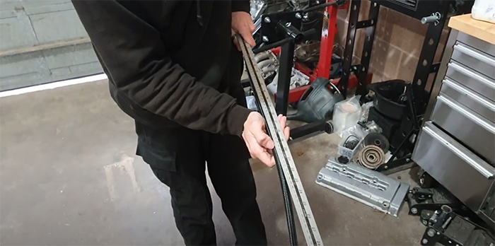 Measuring braided AN PTFE hose before cutting to length