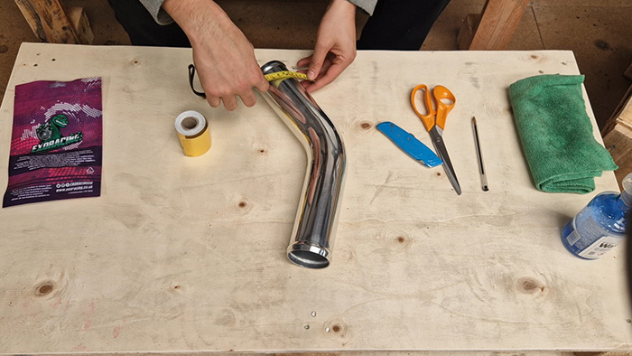 measure the circumference of the pipe